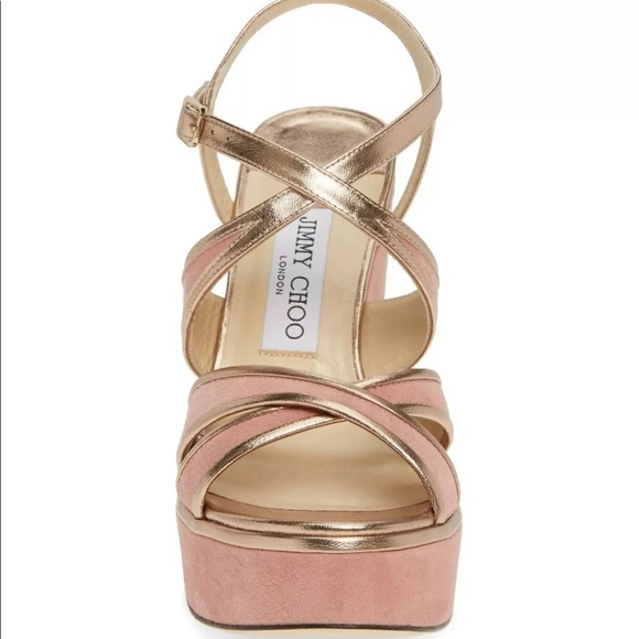 Jimmy Choo Alissa 120 Wedge Sandal Blush - Picture 2 of 9
